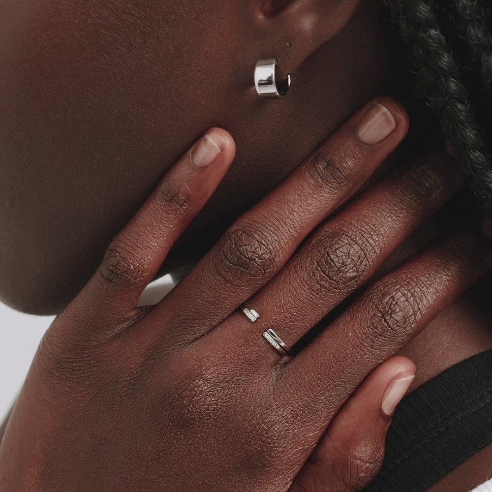 Mejuri Beam Open Ring Stacker Set - 14k White Gold