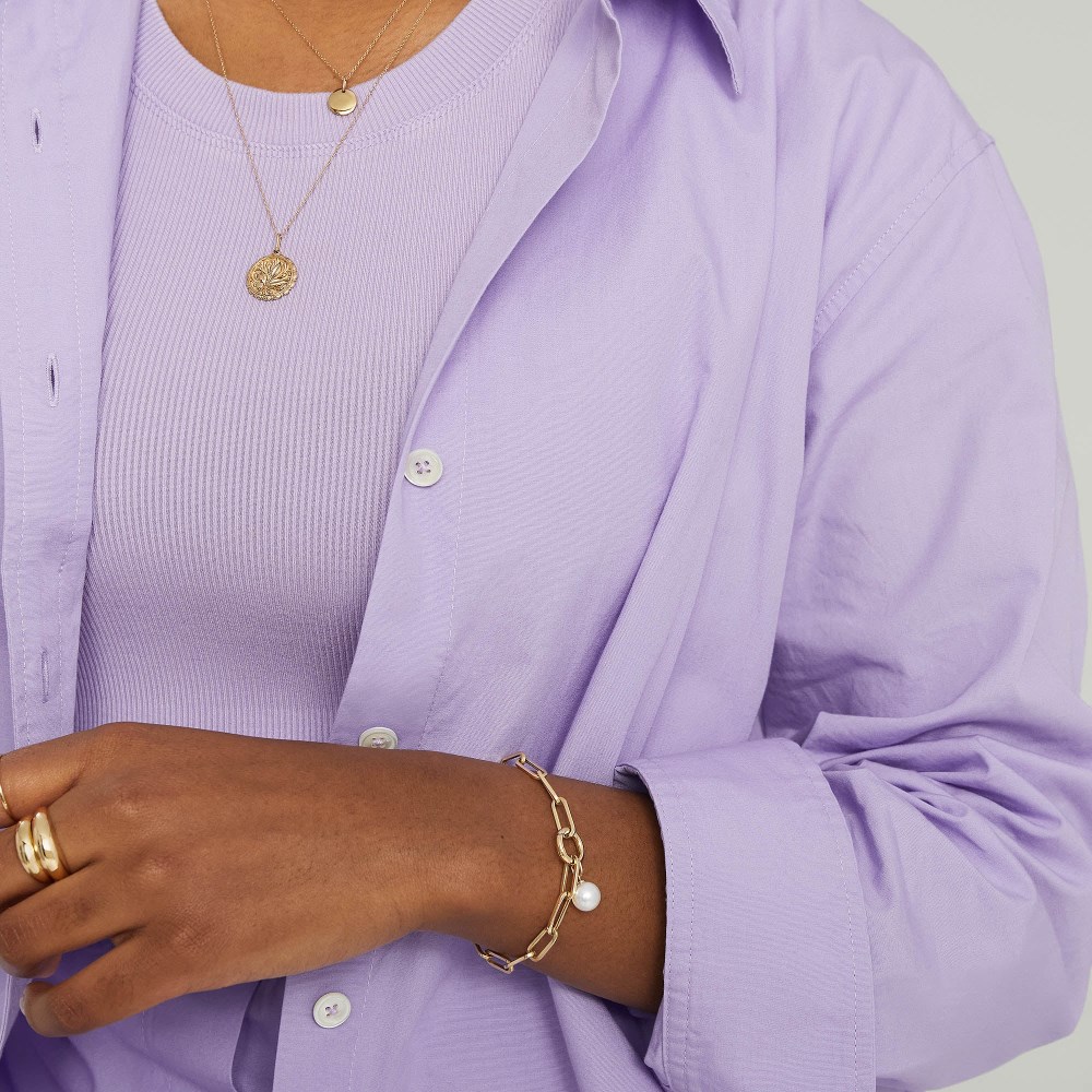 Mejuri Pearl Drop Charm - 14k Yellow Gold