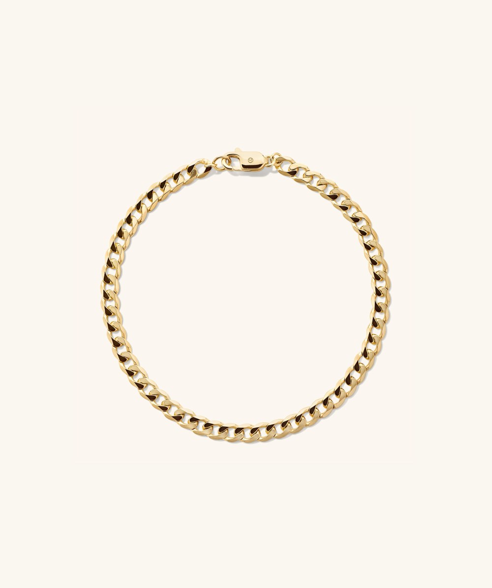 Mejuri Flat Curb Chain Bracelet - Gold Vermeil