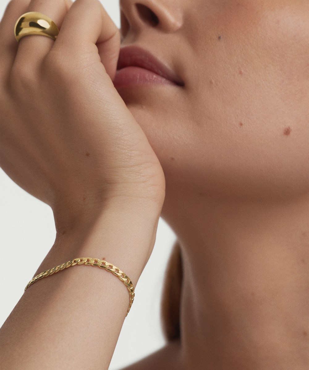Mejuri Flat Curb Chain Bracelet - Gold Vermeil