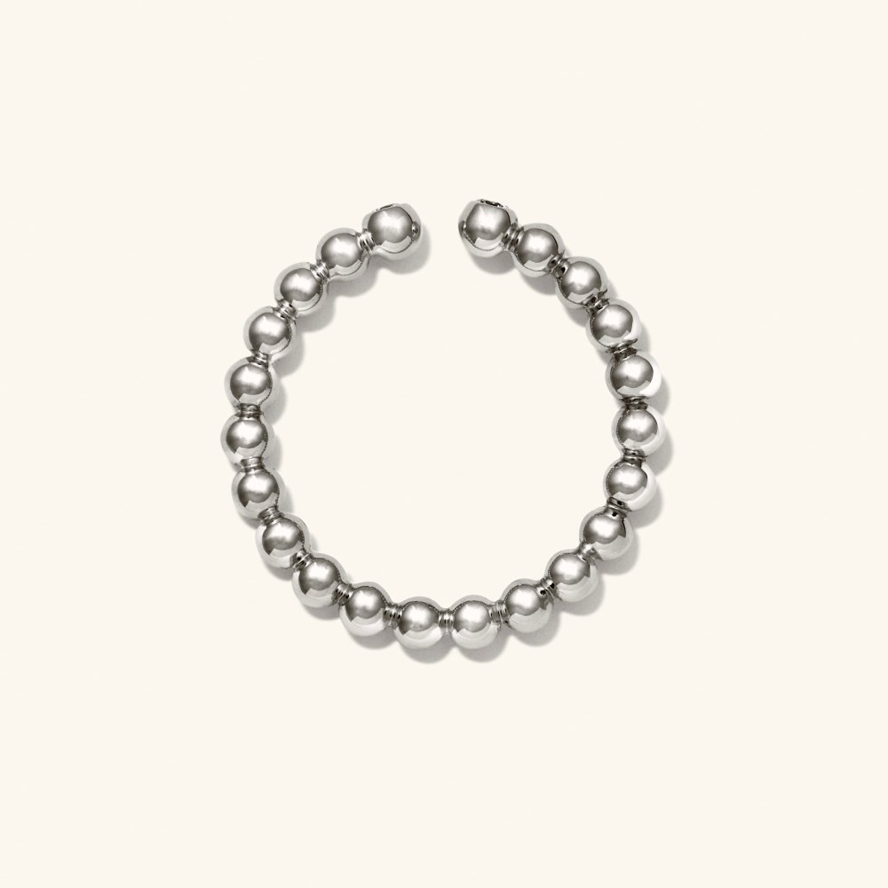 Mejuri Bold Beaded Diamond Open Ring - 14k White Gold