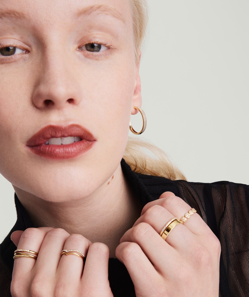 Mejuri Bold Pavé Diamond Large Hoops - 14k Yellow Gold