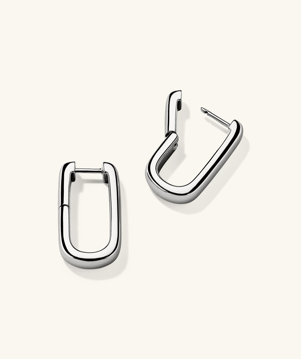 Mejuri Chunky Large U Hoops - Sterling Silver