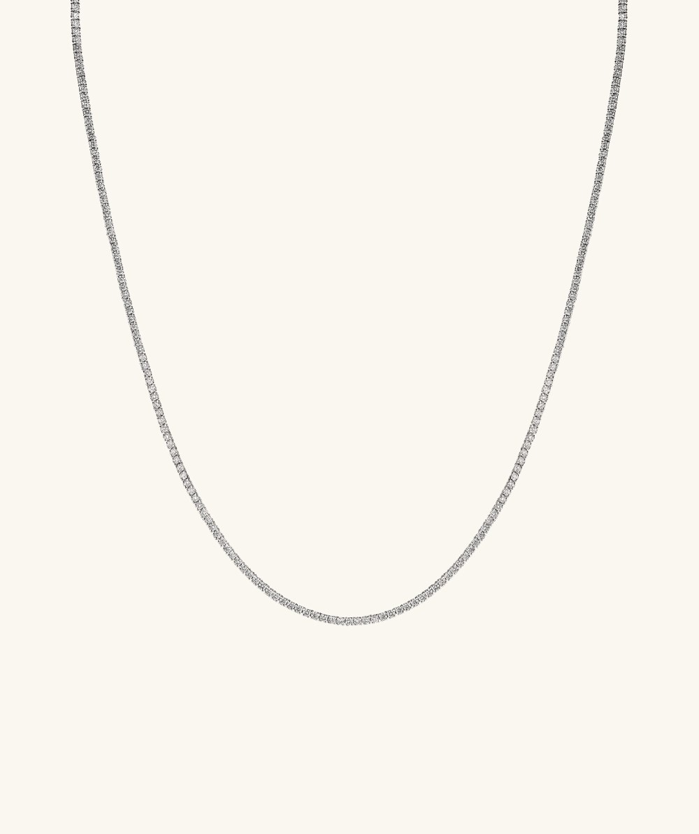 Mejuri Lab Grown Diamond Tennis Necklace 1.8mm - 14k White Gold