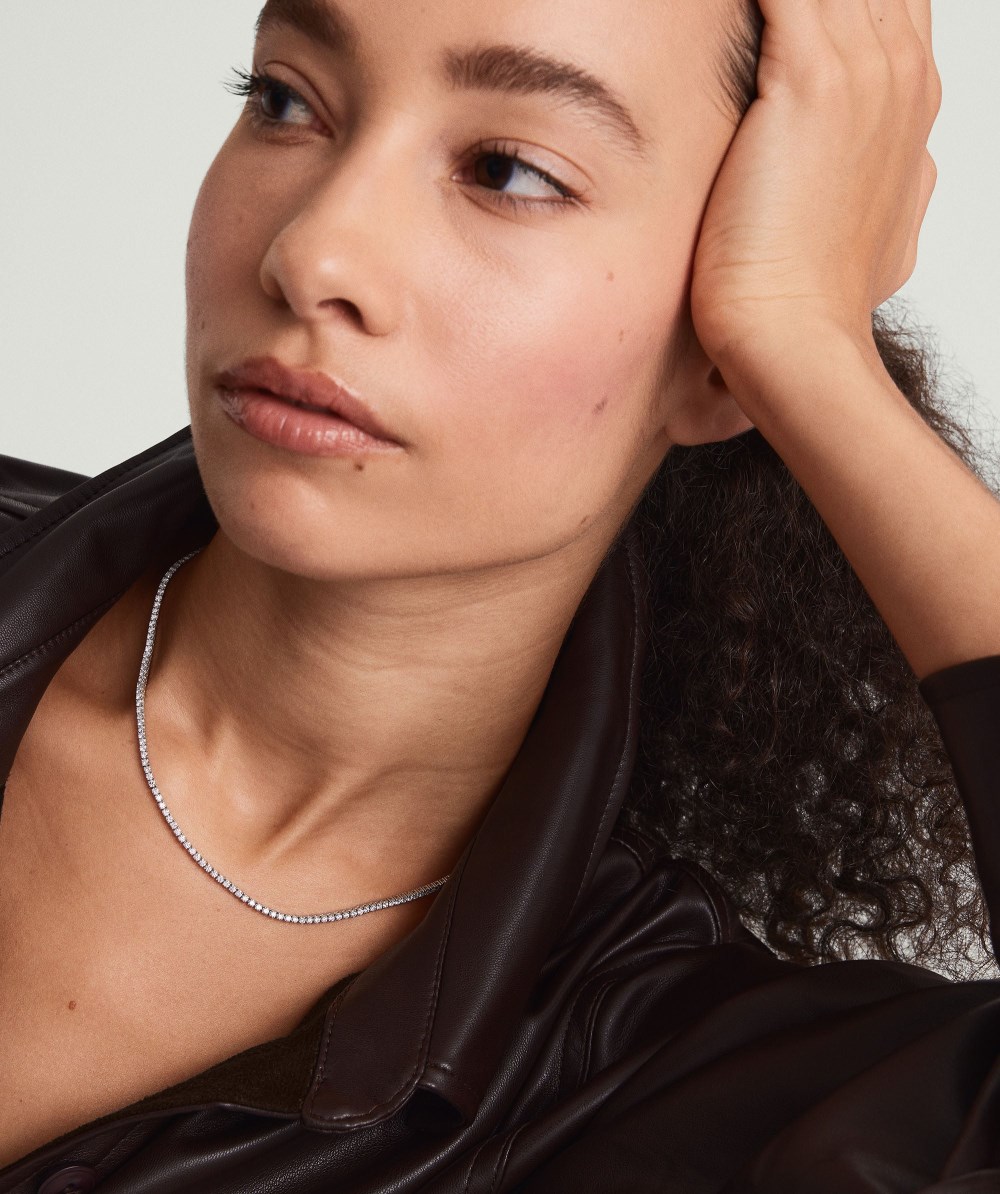 Mejuri Lab Grown Diamond Tennis Necklace 1.8mm - 14k White Gold