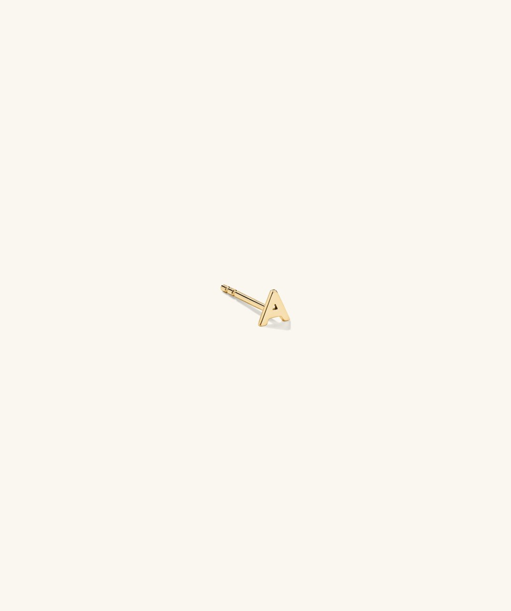 Mejuri Letter Stud - 14k Yellow Gold