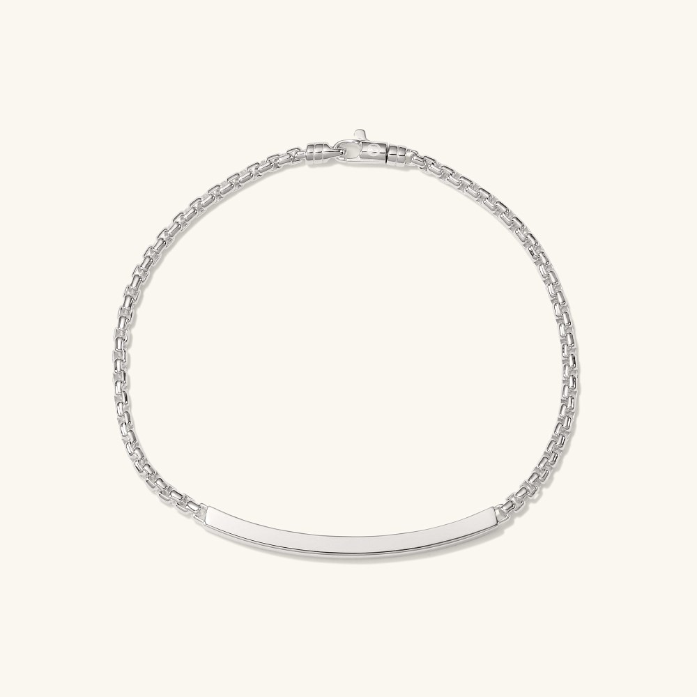 Mejuri Round Box Chain ID Bracelet - Sterling Silver
