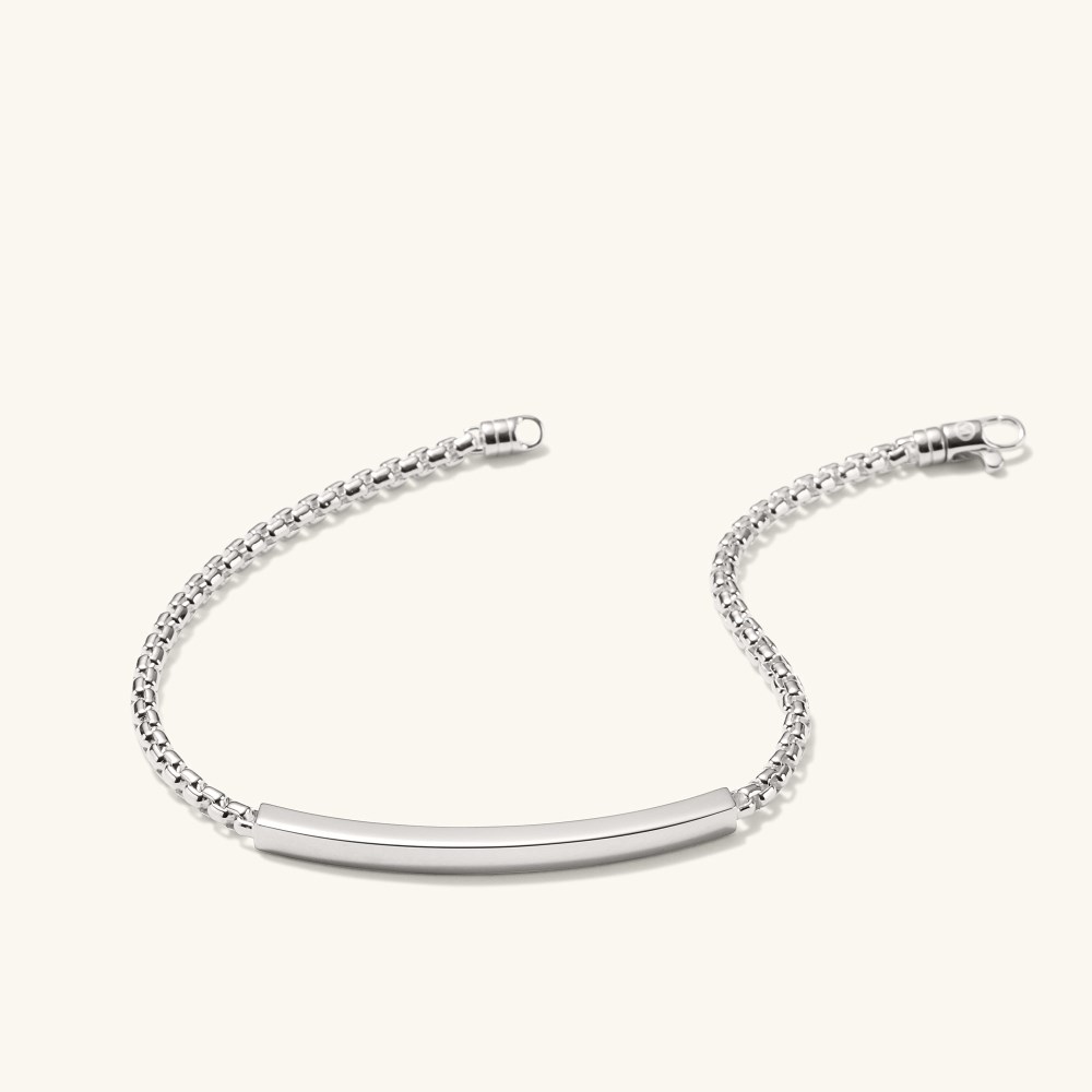 Mejuri Round Box Chain ID Bracelet - Sterling Silver