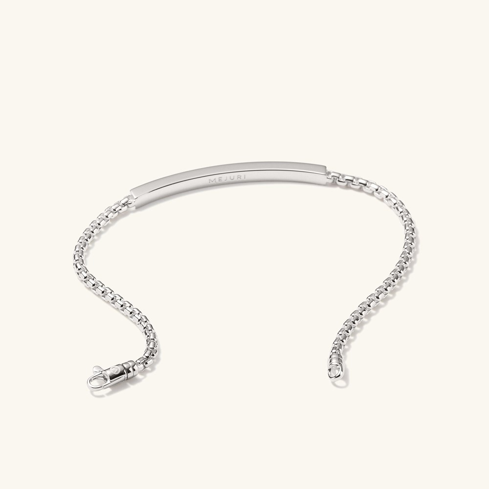 Mejuri Round Box Chain ID Bracelet - Sterling Silver
