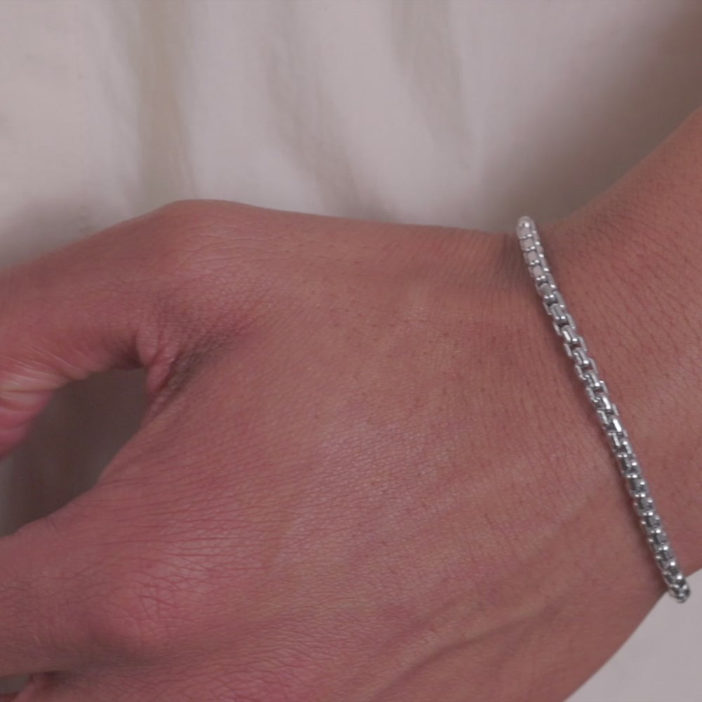 Mejuri Round Box Chain ID Bracelet - Sterling Silver