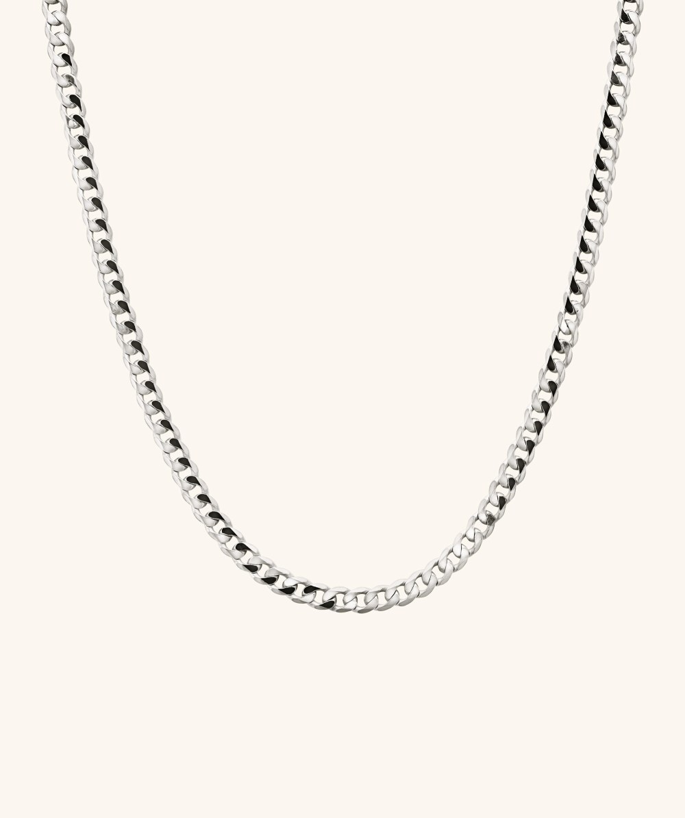 Mejuri Flat Curb Chain Necklace - Sterling Silver