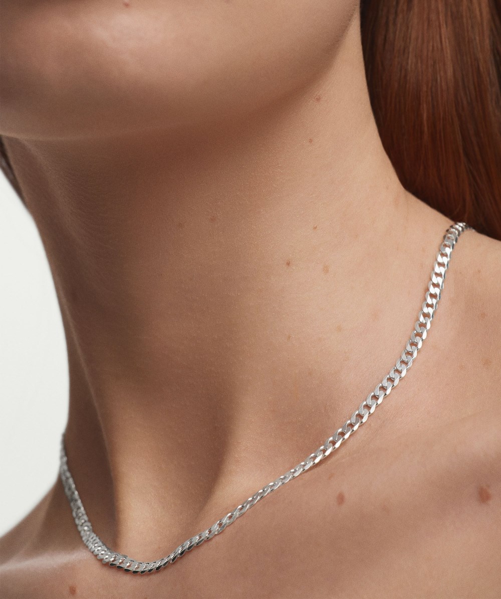 Mejuri Flat Curb Chain Necklace - Sterling Silver