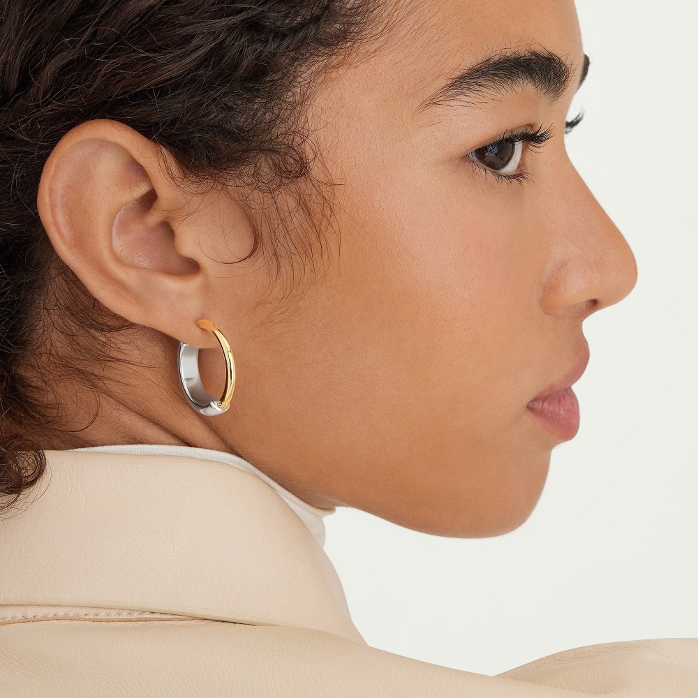 Mejuri Mixed Large Tube Hoops - Gold Vermeil, Sterling Silver