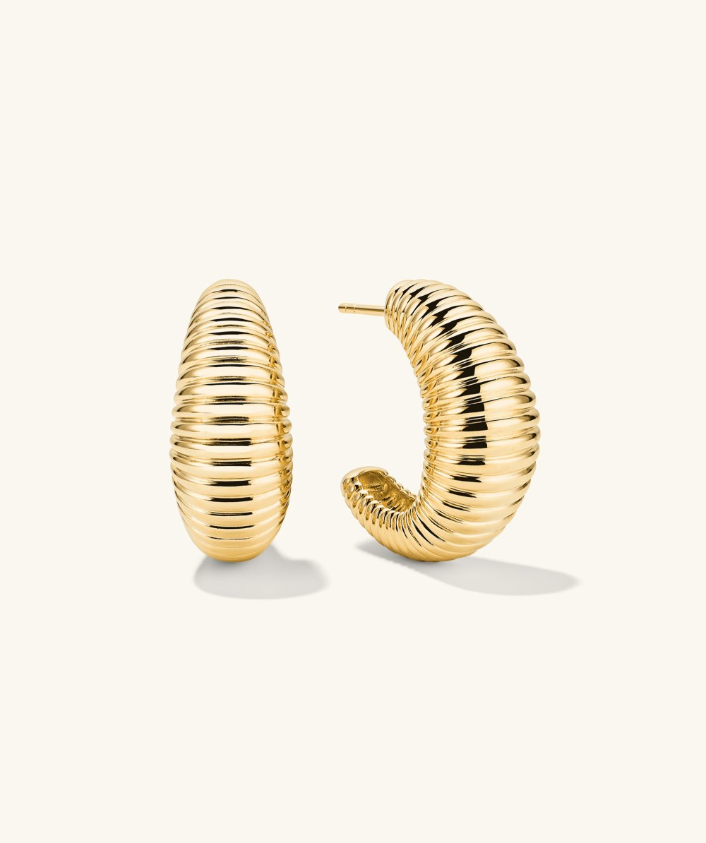 Mejuri Dôme Texture Large Hoops - Gold Vermeil