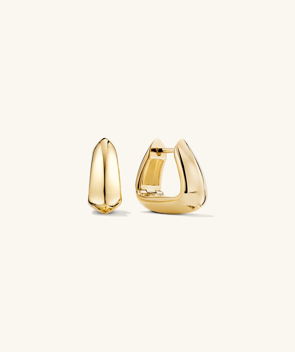 Mejuri Patra Medium Hoops - Gold Vermeil