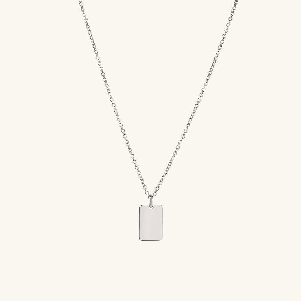 Mejuri Cable Chain Tag Necklace - Sterling Silver
