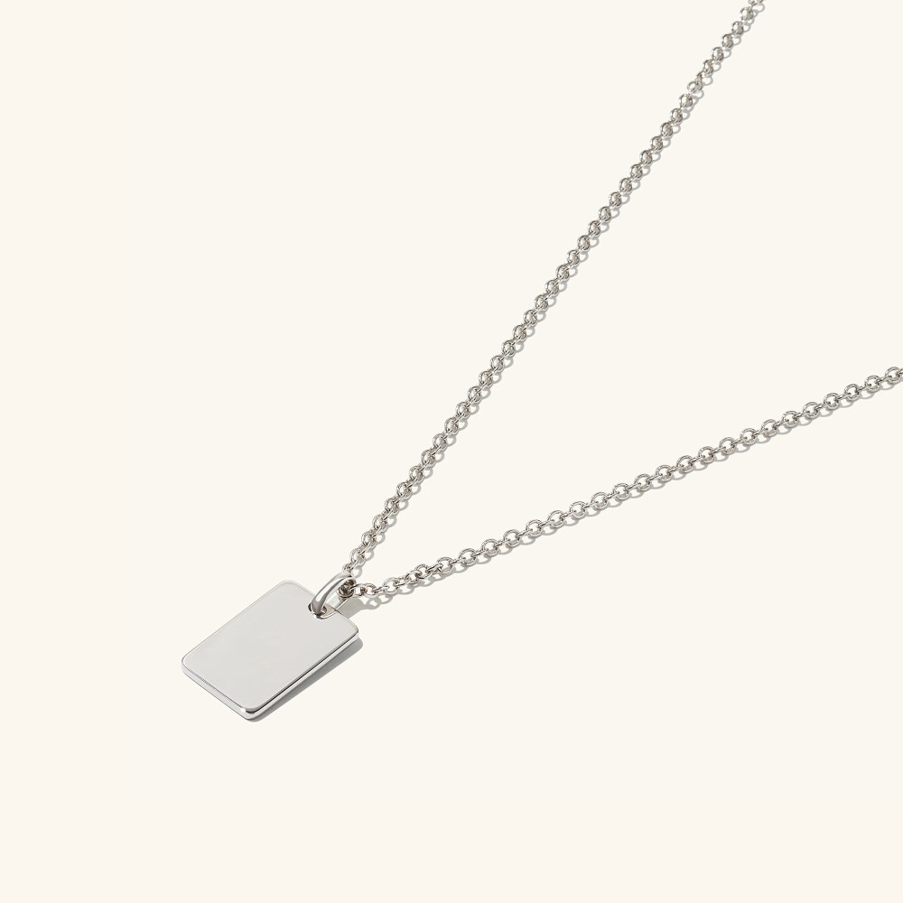 Mejuri Cable Chain Tag Necklace - Sterling Silver