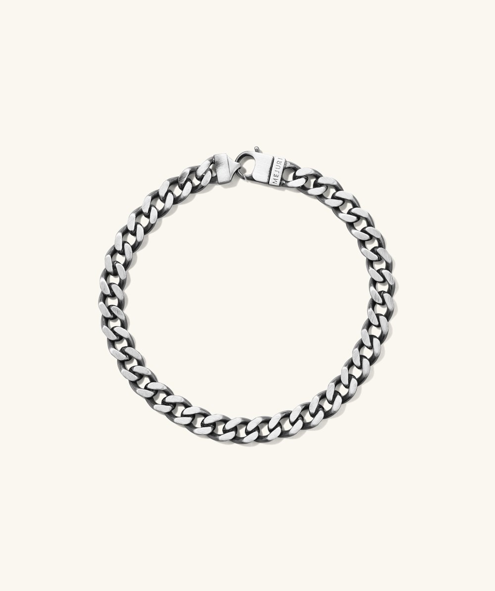 Mejuri 5mm Curb Chain Bracelet - Oxidized Sterling Silver
