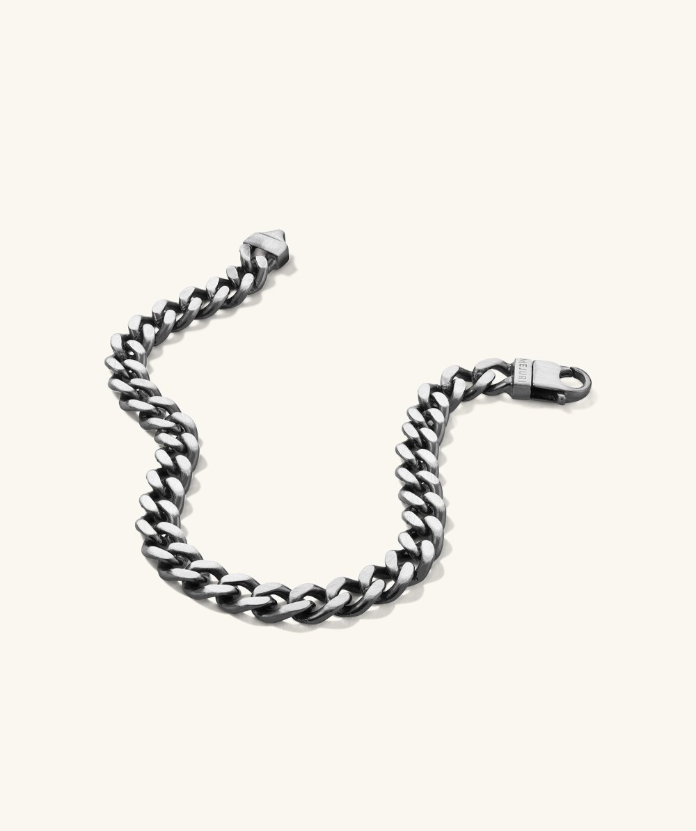 Mejuri 5mm Curb Chain Bracelet - Oxidized Sterling Silver