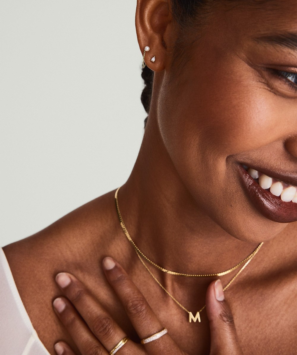 Mejuri Mini Pear Diamond Studs - 14k Yellow Gold