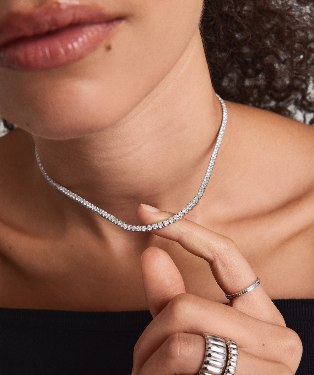 Mejuri Lab Grown Diamond Tennis Necklace 2.5mm - 14k White Gold