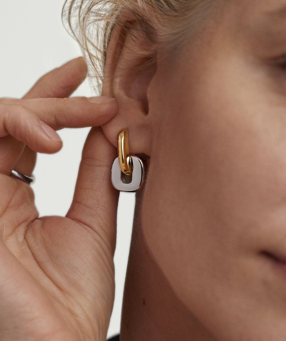 Mejuri Stevie Hoops - Gold Vermeil, Sterling Silver