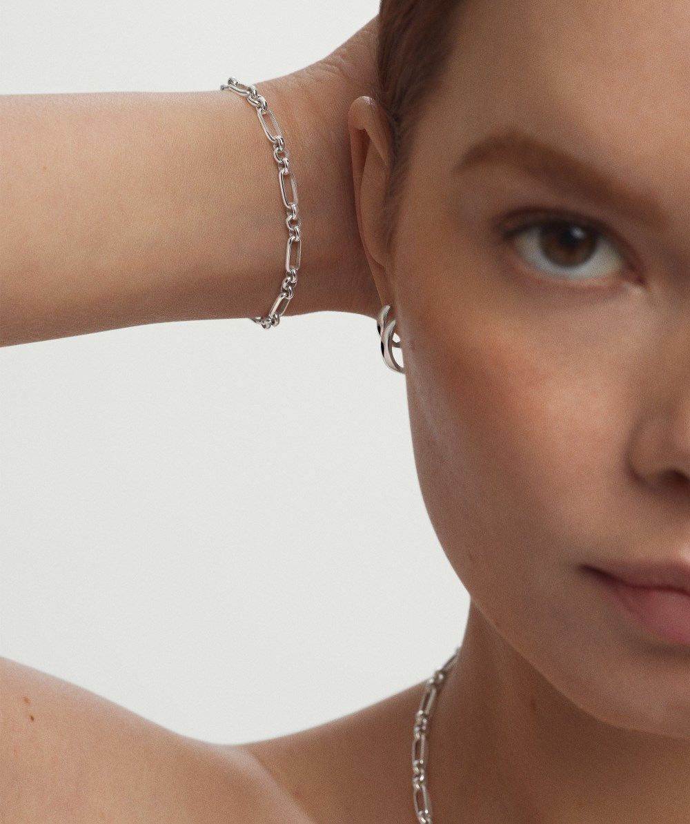 Mejuri Mini Paperclip Bracelet - Sterling Silver