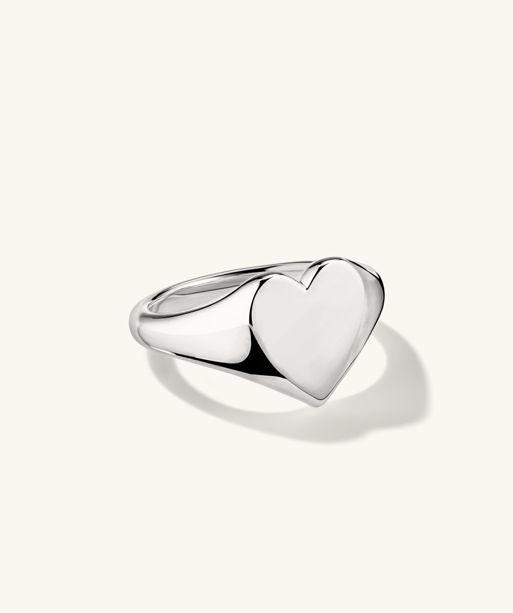 Mejuri Large Heart Signet - Sterling Silver