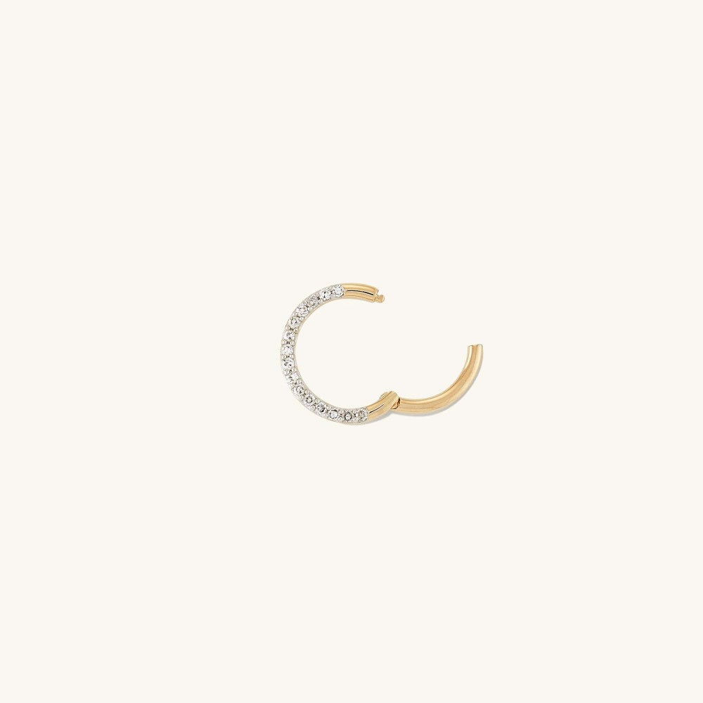 Mejuri Cartilage Pavé Diamond Mini Hoop - 14k Yellow Gold