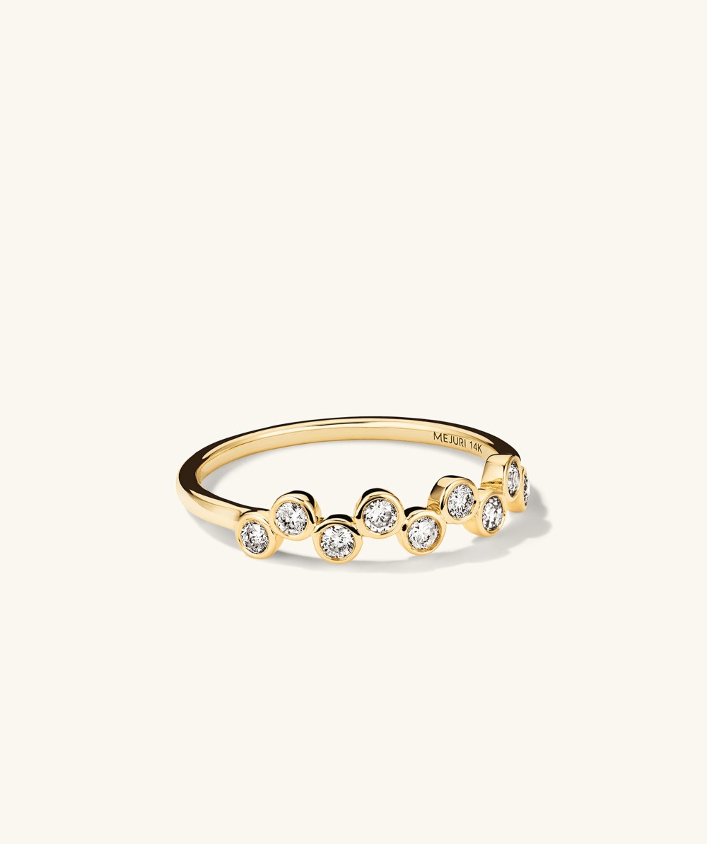 Mejuri Bezel Lab Grown Diamond Zig-Zag Ring - 14k Yellow Gold