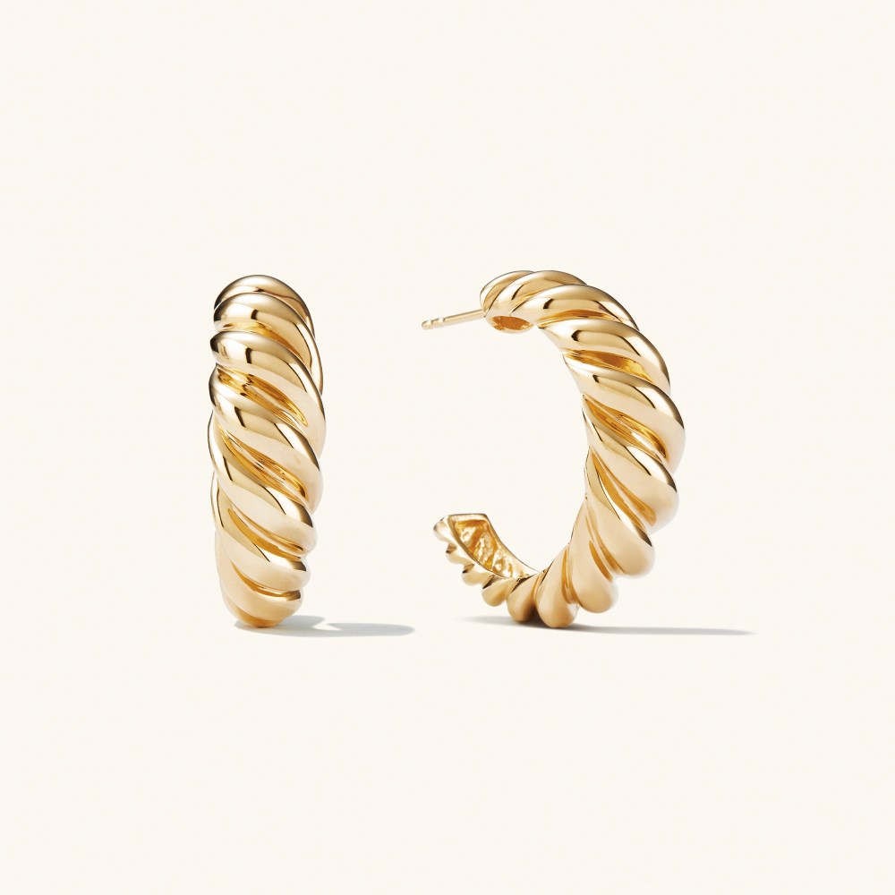 Mejuri Large Croissant Dome Hoops - Gold Vermeil