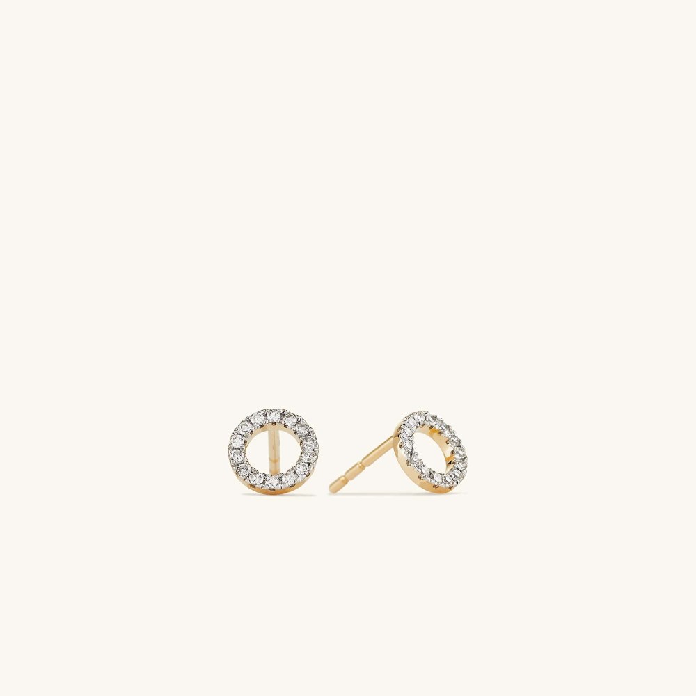 Mejuri Diamond Halo Studs - 14k Yellow Gold