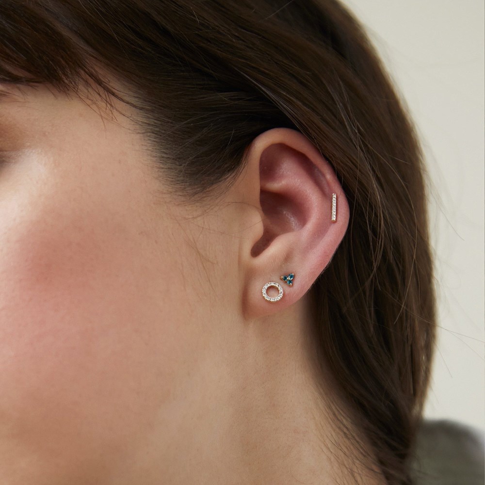 Mejuri Diamond Halo Studs - 14k Yellow Gold