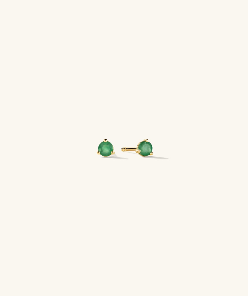 Mejuri Gemstone Mini Studs - 14k Yellow Gold