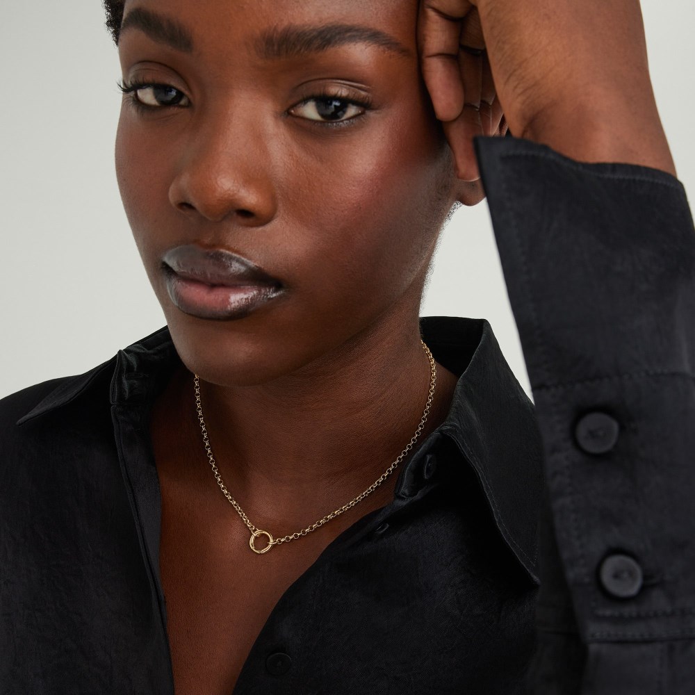 Mejuri Rolo Chain Charm Necklace - 14k Yellow Gold