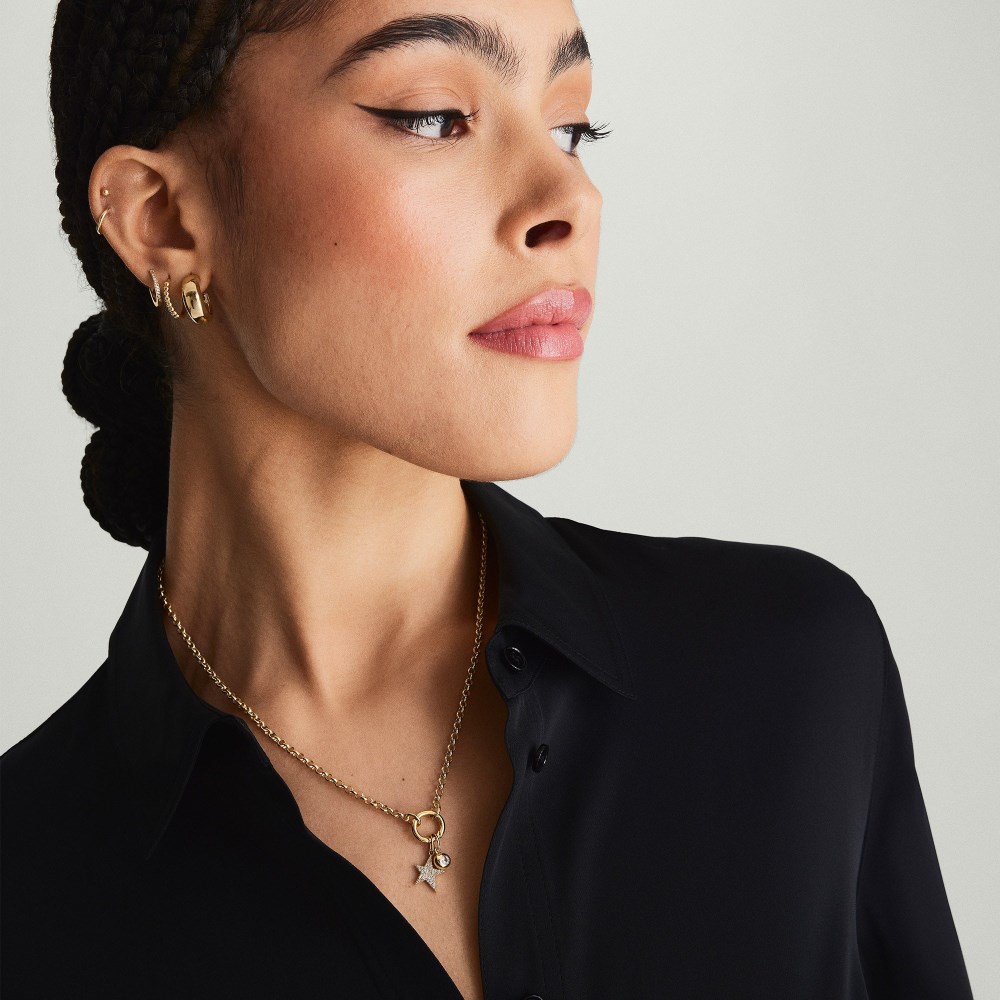 Mejuri Rolo Chain Charm Necklace - 14k Yellow Gold