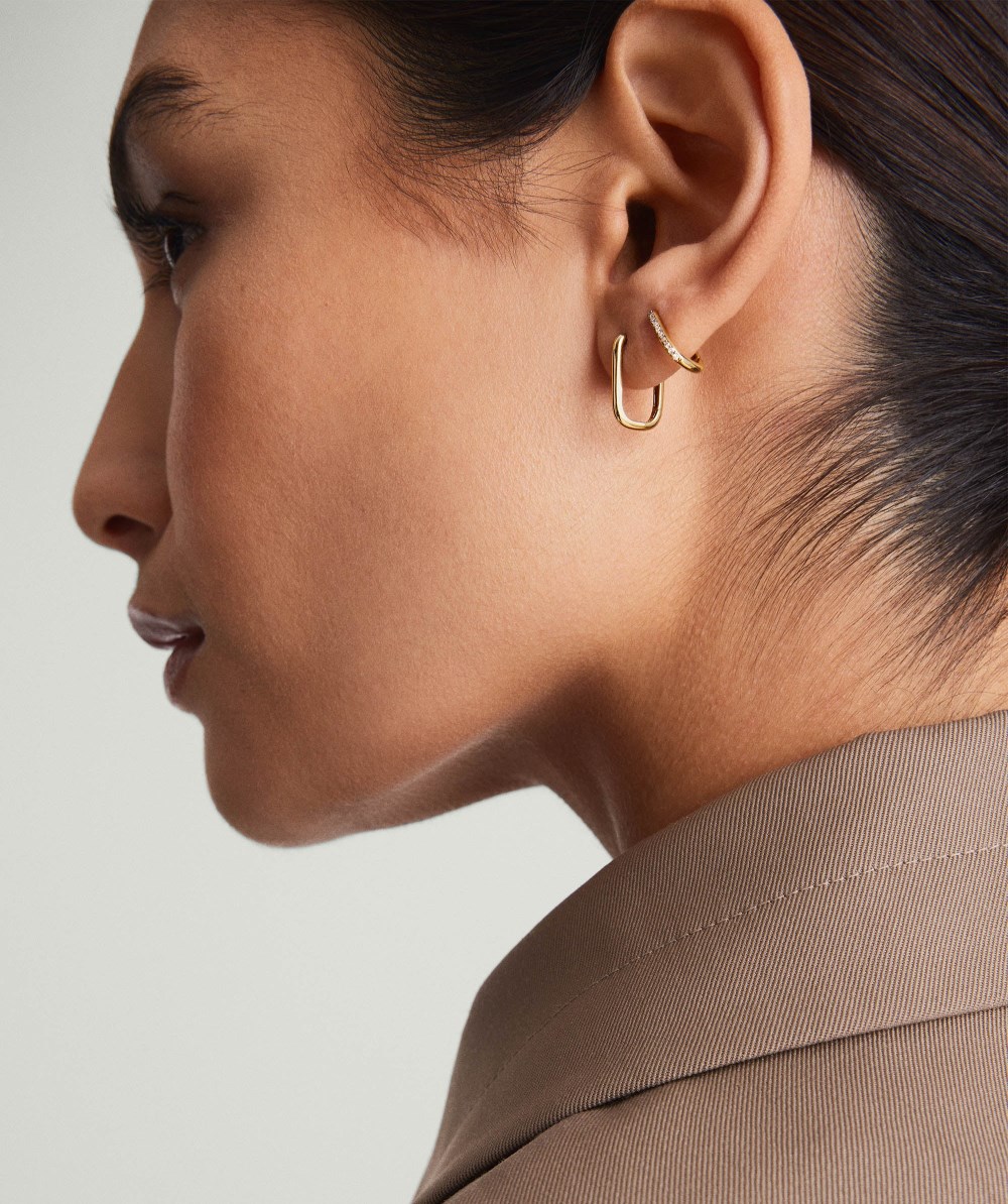 Mejuri Small U Hoops - 14k Yellow Gold