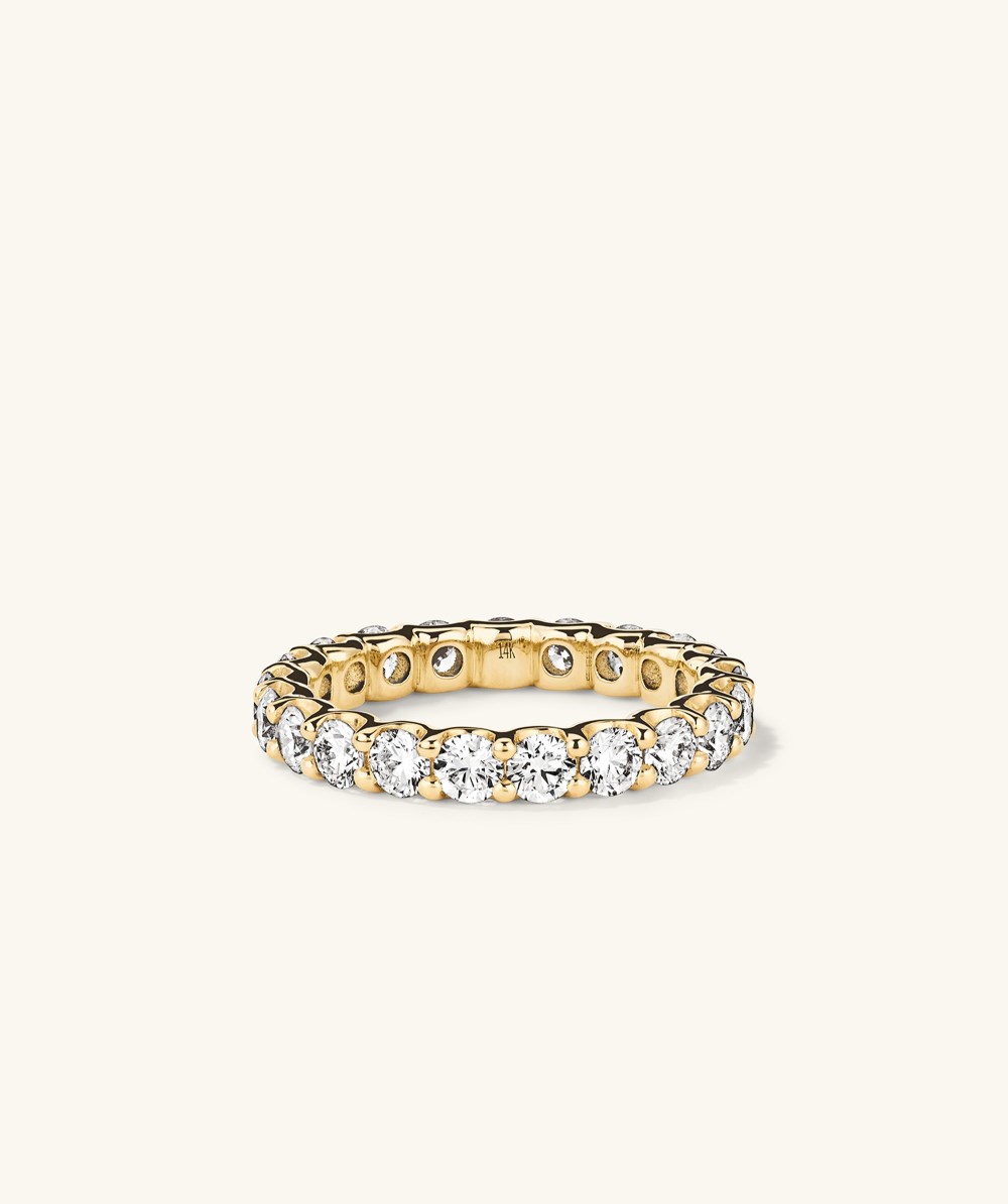 Mejuri 3mm Lab Grown Diamond Eternity Band - 14k Yellow Gold