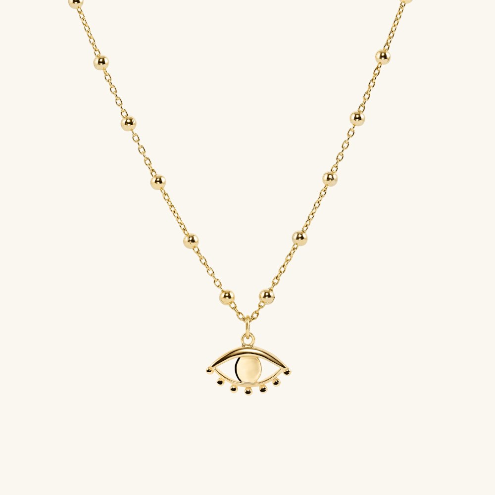 Mejuri Evil Eye Beaded Pendant Necklace - Gold Vermeil