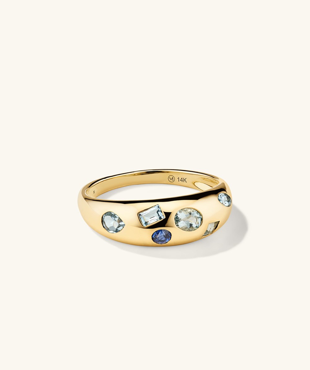 Mejuri Mosaic Gemstone Dôme Ring - 14k Yellow Gold