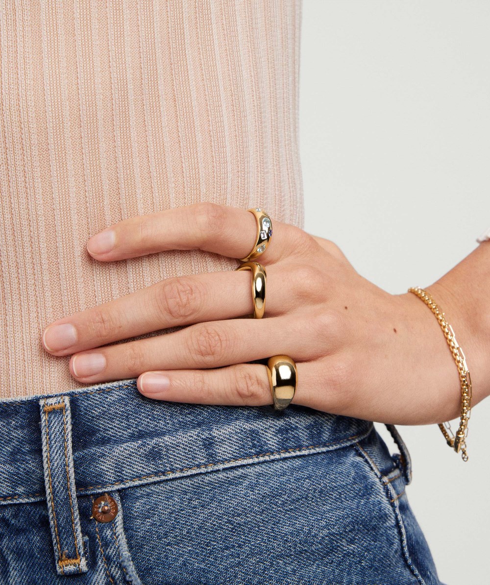 Mejuri Mosaic Gemstone Dôme Ring - 14k Yellow Gold