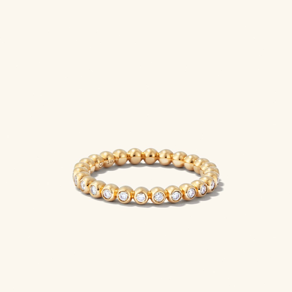 Mejuri Bold Beaded Diamond Eternity Ring - 14k Yellow Gold