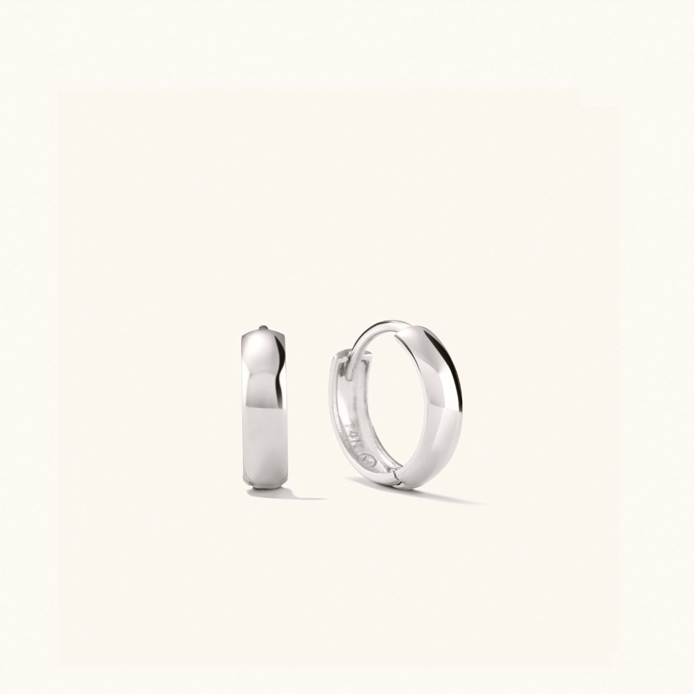 Mejuri Bold Huggie Hoops - 14k White Gold