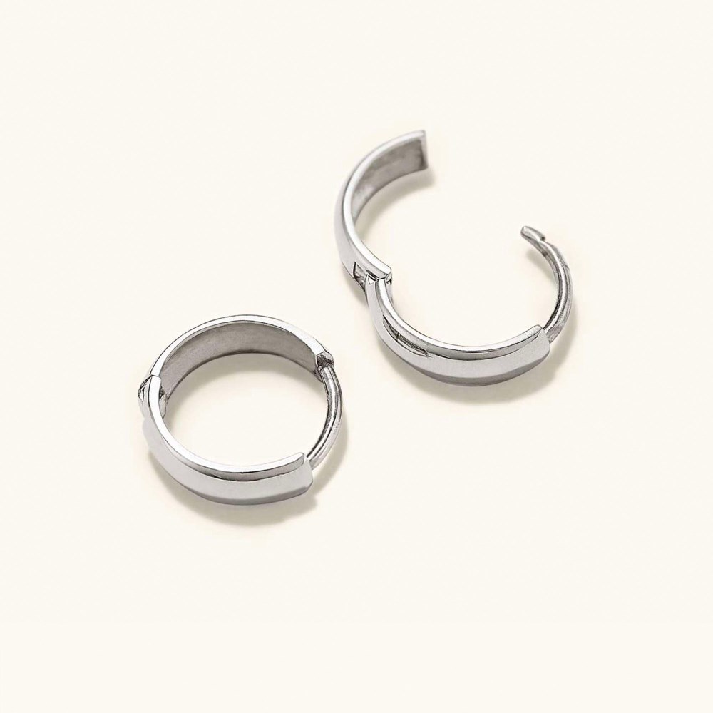 Mejuri Bold Huggie Hoops - 14k White Gold
