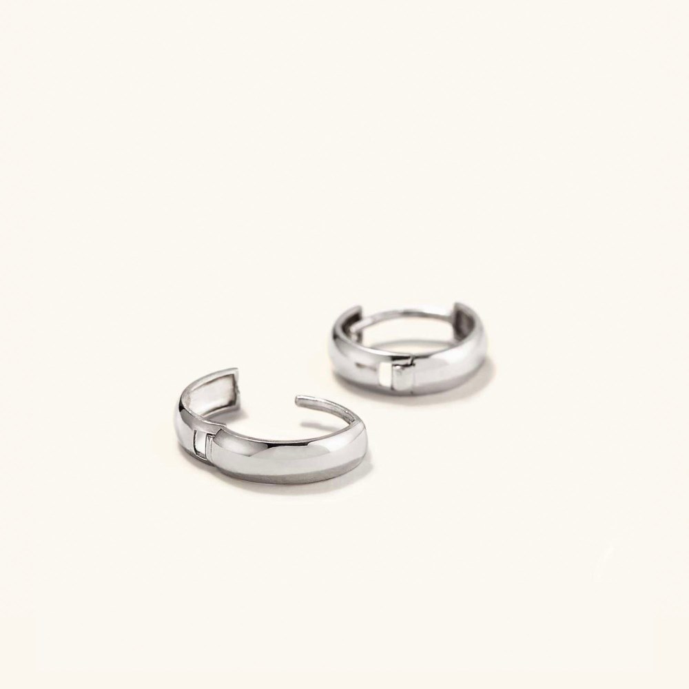 Mejuri Bold Huggie Hoops - 14k White Gold