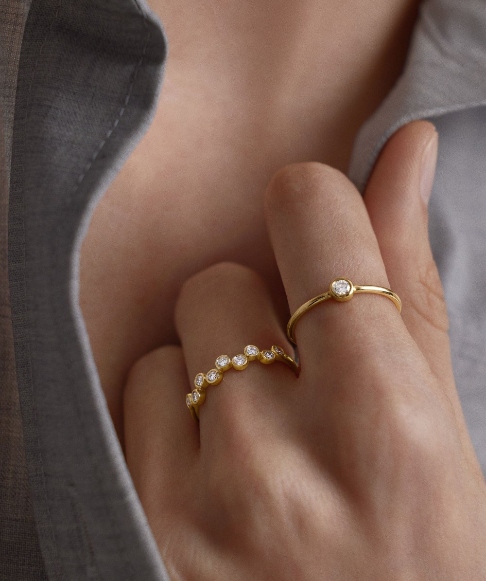 Mejuri Lab Grown Diamond Solo Ring - 14k Yellow Gold