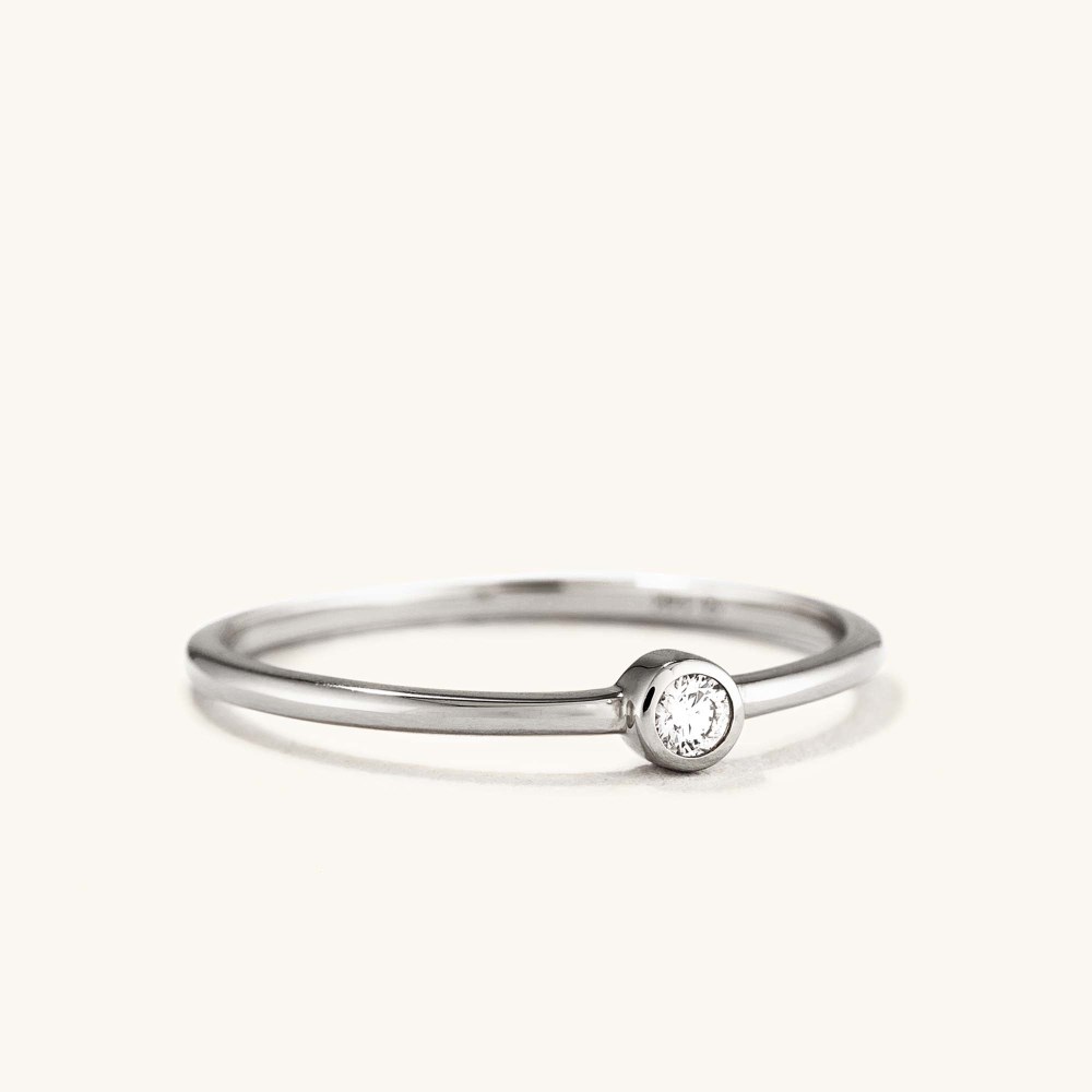 Mejuri Solo Diamond Ring - 14k White Gold