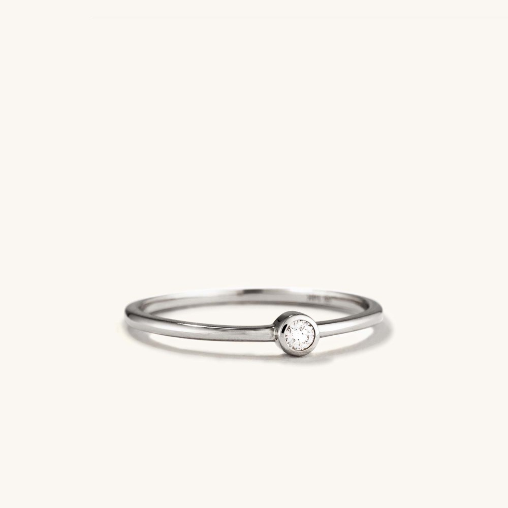 Mejuri Solo Diamond Ring - 14k White Gold