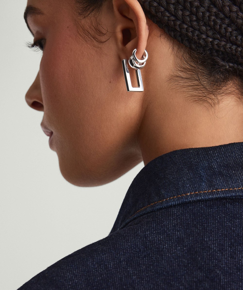 Mejuri Block Large Hoops - Sterling Silver