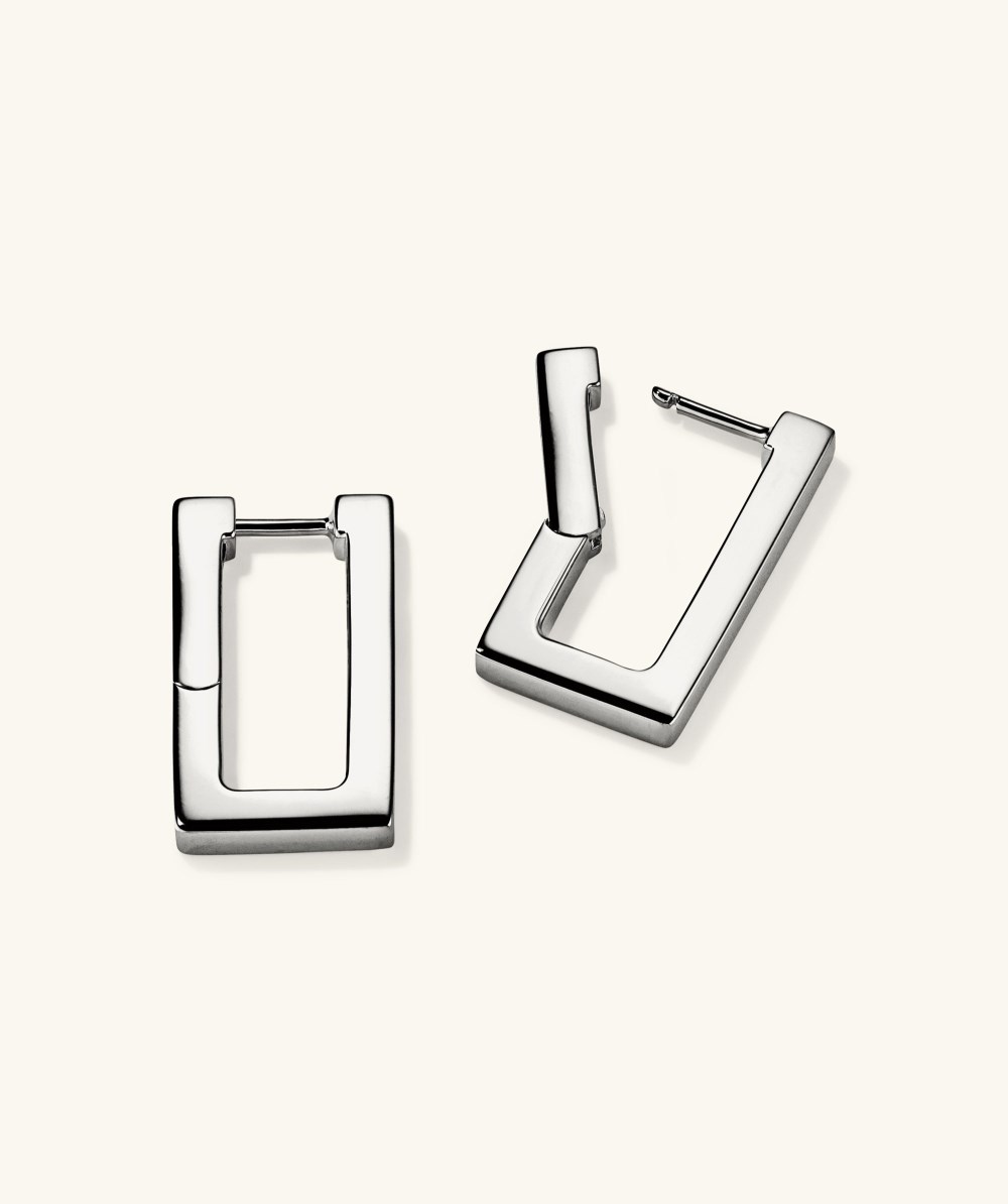 Mejuri Block Large Hoops - Sterling Silver